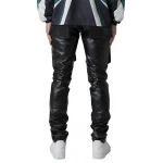 Black Leather Cargo Pants