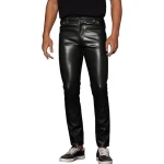 Black Leather Skinny Trouser