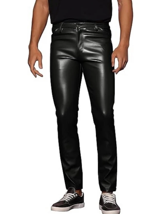Black Leather Skinny Trouser