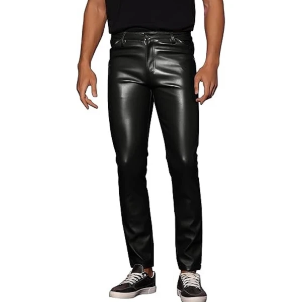 Black Leather Skinny Trouser