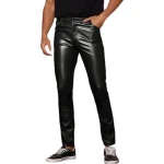 Black Leather Skinny Trouser