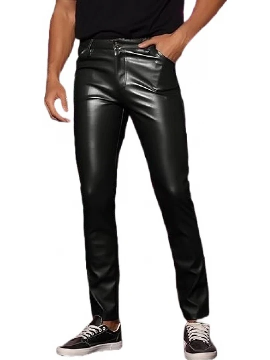 Black Leather Skinny Trouser