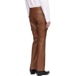 Brown Leather Cargo Trouser