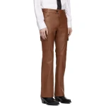 Brown Leather Cargo Trouser