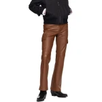 Brown Leather Cargo Trouser