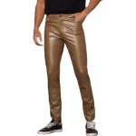 Brown Leather Skinny Trouser