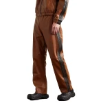 Brown Striped Leather Trousers