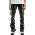 Cargo Black Leather Trouser