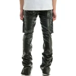 Cargo Black Leather Trouser