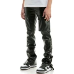 Cargo Black Leather Trouser