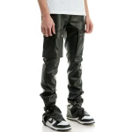Cargo Black Leather Trouser