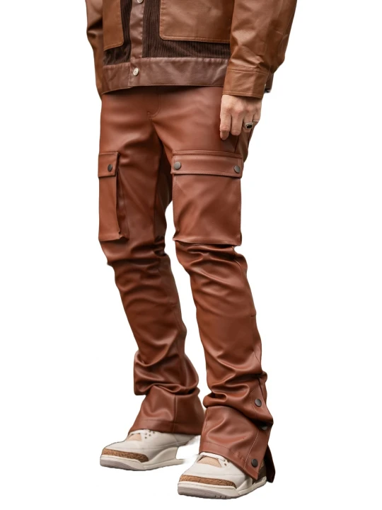 Cargo Brown Leather Trouser