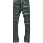 Cargo Green Leather Pants
