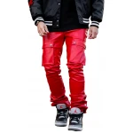 Cargo Red Leather Trouser
