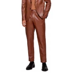 Formal Brown Leather Trouser