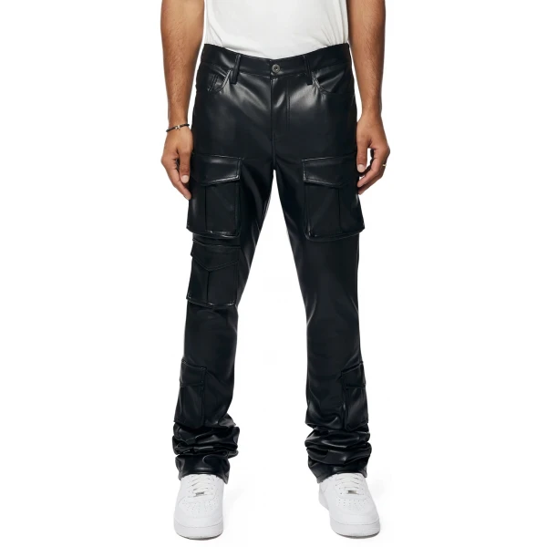 Leather Utility Black Pants