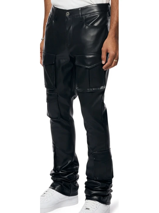 Leather Utility Black Pants