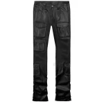 Leather Utility Black Pants