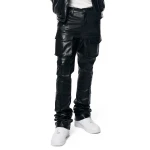Leather Utility Black Pants