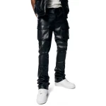 Leather Utility Black Pants