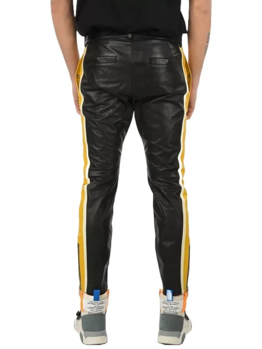 Multicolor Biker Leather Pants