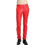 Red Leather Skinny Pants