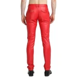 Red Leather Skinny Pants