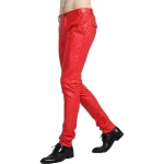 Red Leather Skinny Pants