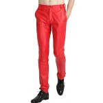 Red Leather Skinny Pants