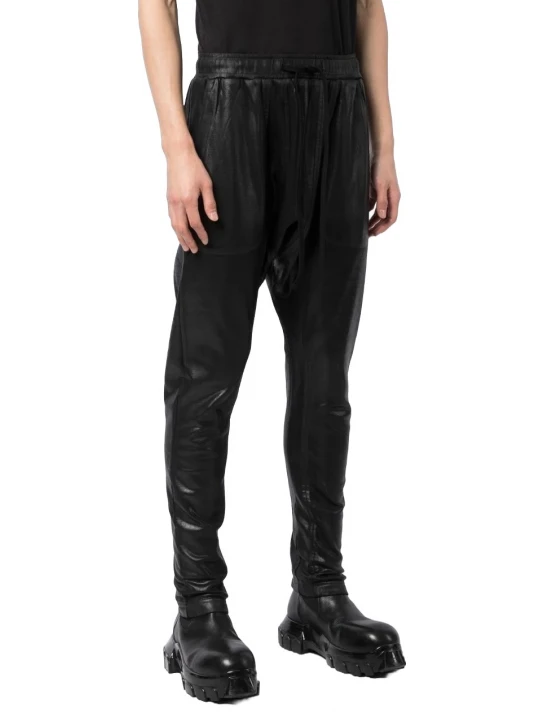 Relaxed Fit Black Leather Pants