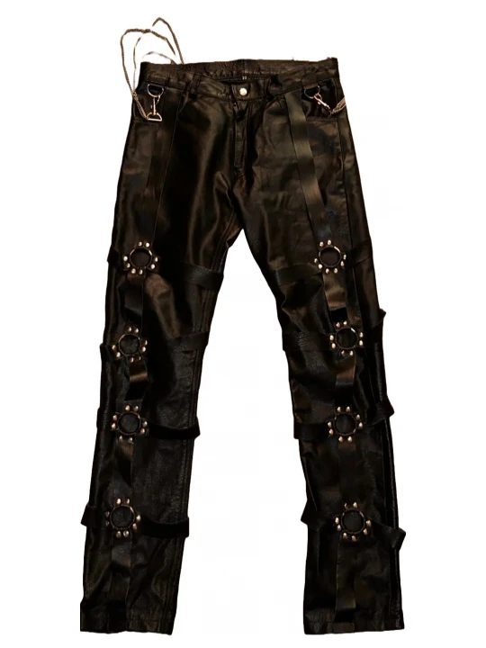 Safety Bondage Black Leather Slacks