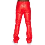 Skinny Fit Red Leather Trouser