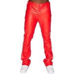 Skinny Fit Red Leather Trouser