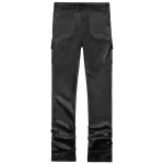 Star Patched Black Leather Pants