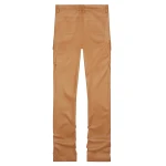 Star Patched Tan Leather Pants