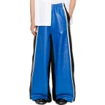 Striped Blue Leather Pants