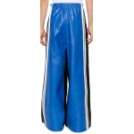Striped Blue Leather Pants
