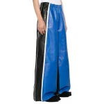 Striped Blue Leather Pants