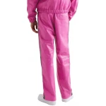 Striped Pink Leather Track Pants
