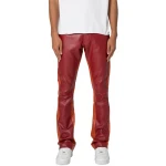 Striped Red Leather Pants