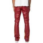 Striped Red Leather Pants