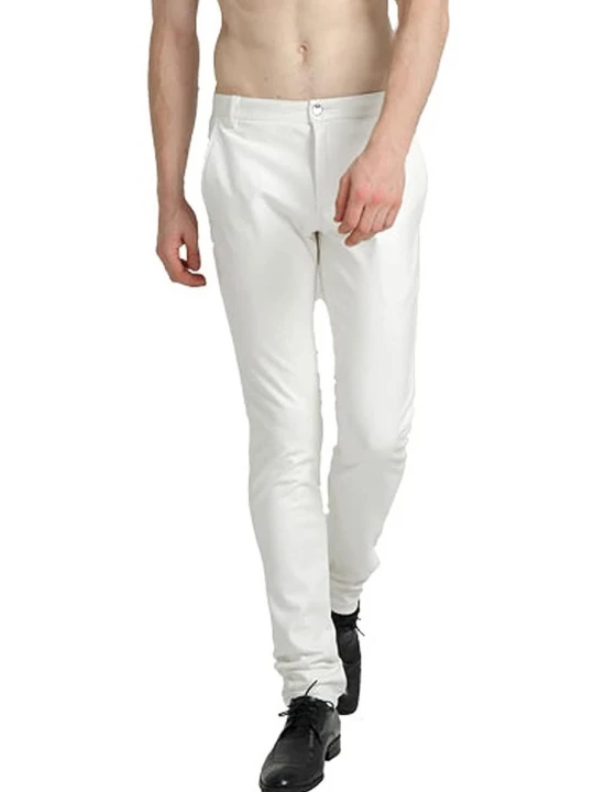 White Leather Skinny Pants