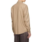 Beige Leather Two Pockets Shirt