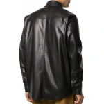 Black Leather Casual Shirt
