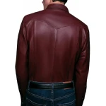 Burgundy Leather Western Style Shirt