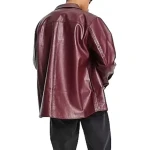 Button Up Shirt Burgundy Leather
