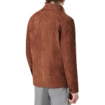 Four Pockets Brown Suede Leather Shirt