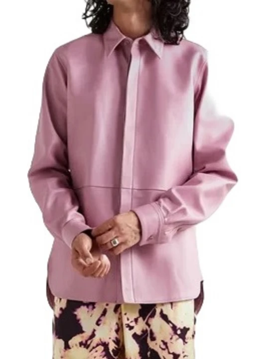 Pink Leather Shirt