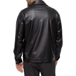 Spread Collar Shirts Black Leather