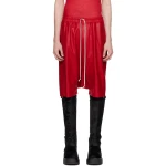 Elasticated Waist Red Leather Shorts